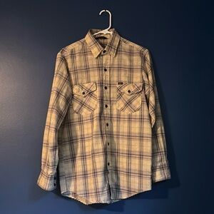 Men’s Vintage Lee Western Flannel Shirt Button Medium
